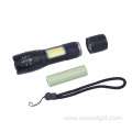 New Upgraded 2 In 1 Two Light Source Laser Logo Custom Tactical Cob Usb Rechargeable Led Flashlight